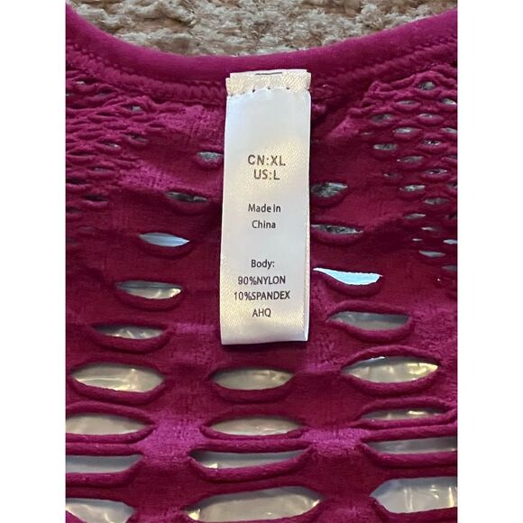 DODOING Women's High Impact Sports Bra Red Mesh Cutout Size - Picture 2 of 3